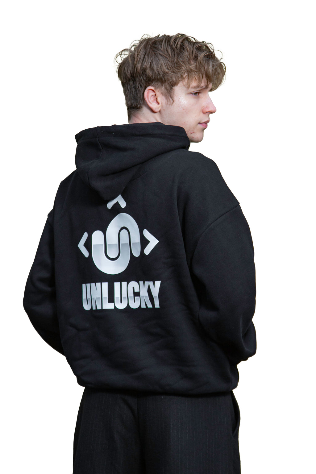 Hoodie "UNLUCKY" black